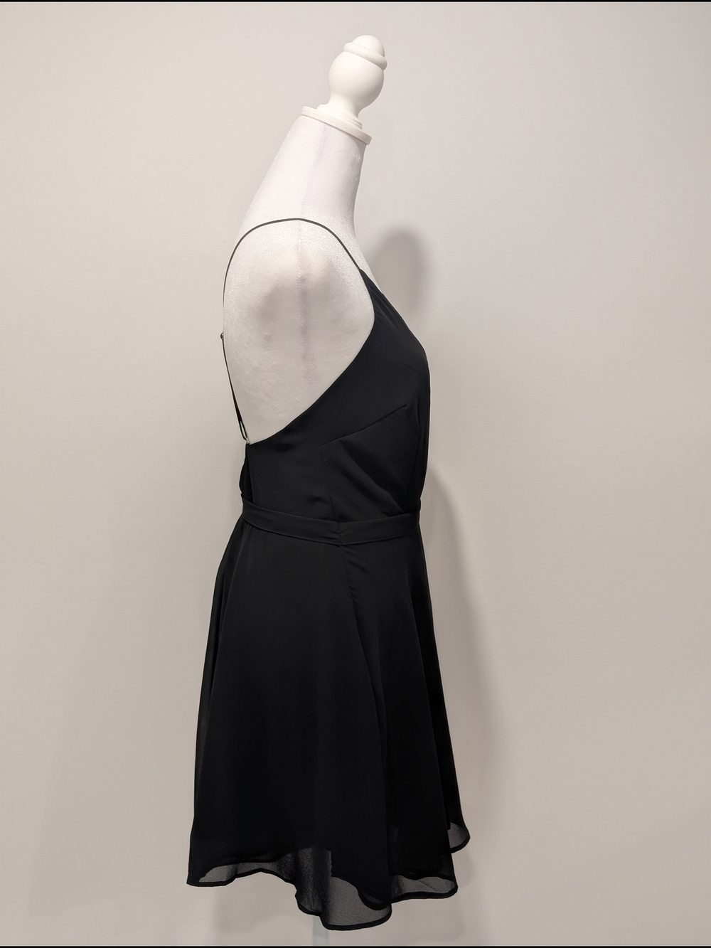 Dynamite Chiffon Wrap Dress Romper in Black - Picture 4 of 13
